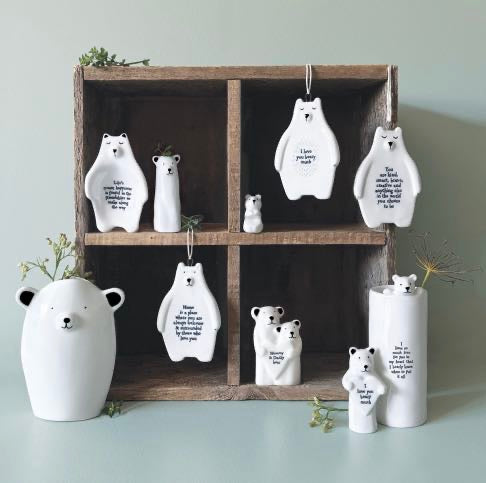 Home Is A Place Porcelain Bear Hanger - East Of India