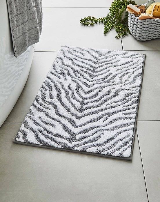 Zebra Print Ultra Soft Bath Mat - Non-Slip