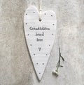 Grandchildren loved here long hanging heart east of india