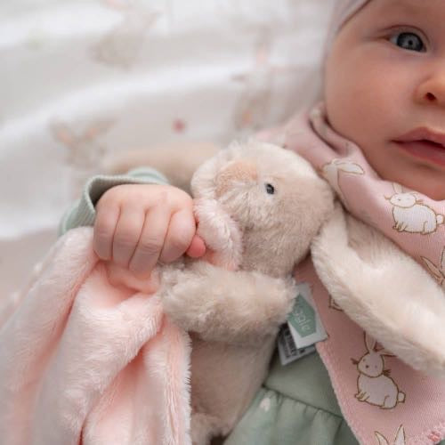 Beige Bunny Plush Baby Comforter Blanket