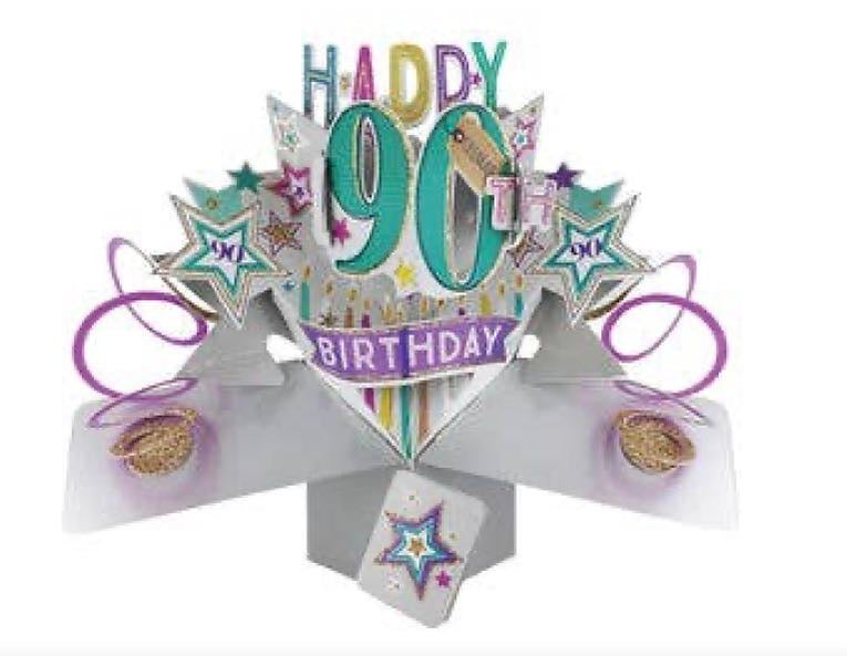 90th Birthday - Pop-Up Greeting Card - Second Nature