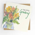 Granny Birthday card, flowers in vase