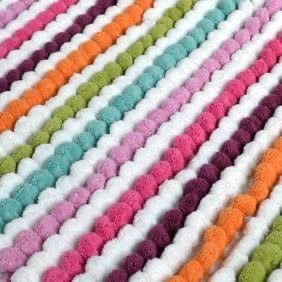 Striped Chunky Bobble Shower Mat - Luxury Square Bath Mat