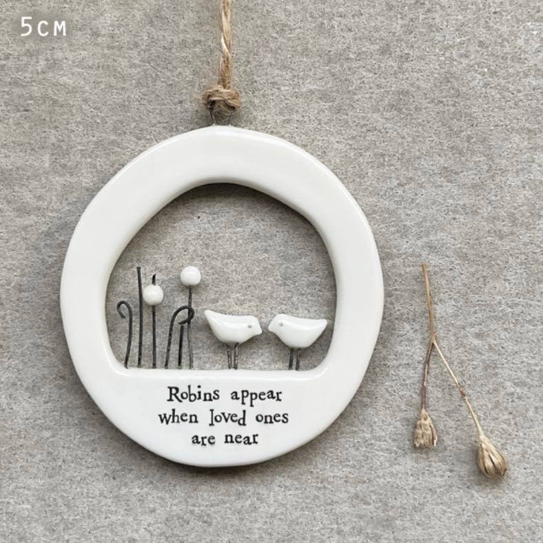 Robins Appear Cut Out Porcelain Hanger - East Of India