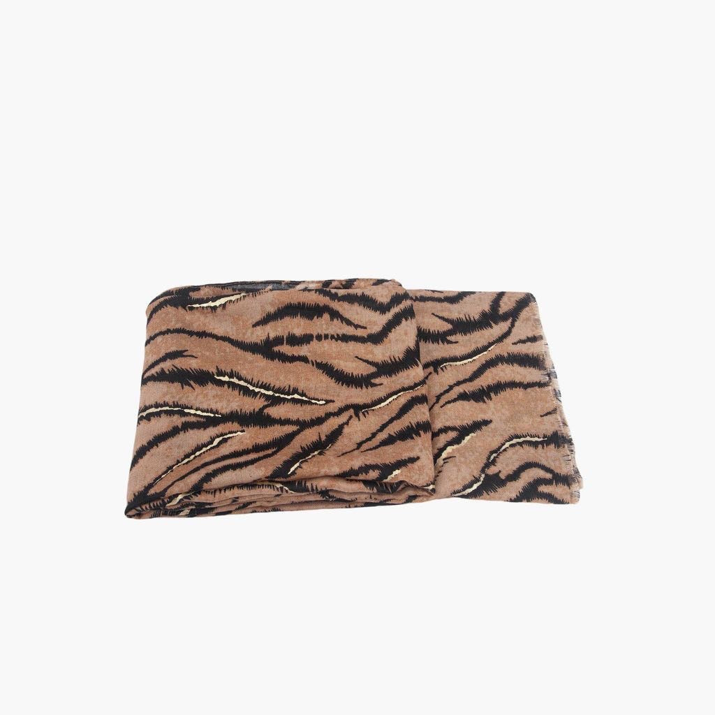 Brown Tiger Stripe Lightweight Scarf