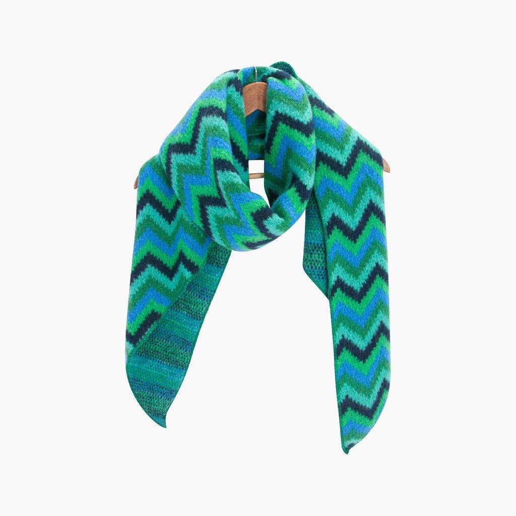 Blue/Green Zig-Zag Heavyweight Scarf