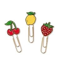 Cute Fruit Enamel Paper Clips – Set of 3 Bookmark & Planner Clips