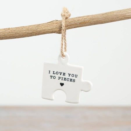 I Love You to Pieces” Puzzle Piece Hanging Decoration
