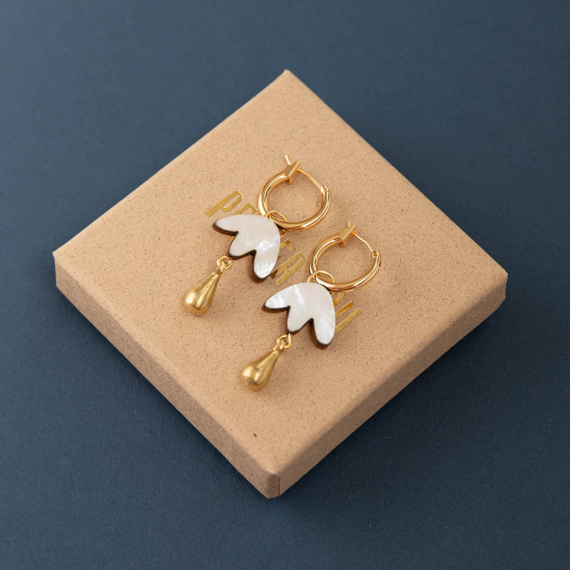Petal Drop Hoop Earrings - Pepper You