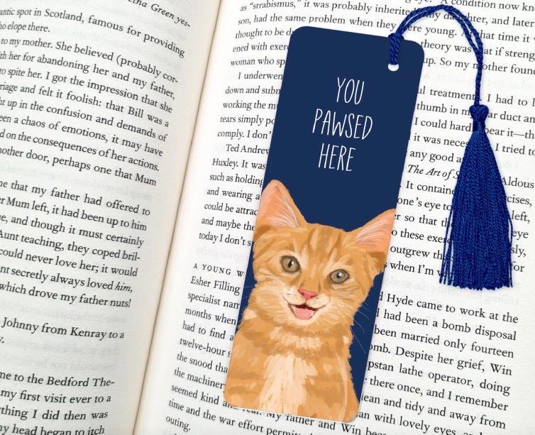 Cat Bookmark “You Pawsed Here”