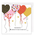 Happy Anniversary Card - Heart Balloons