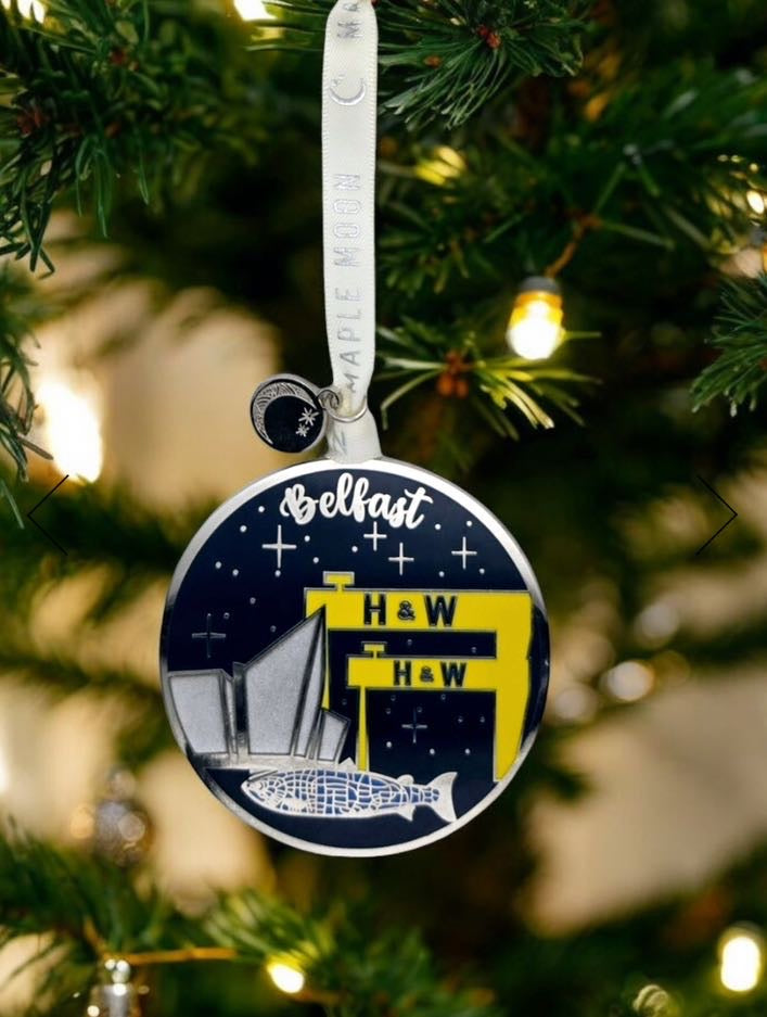 Belfast Silver Enamel Christmas Decoration