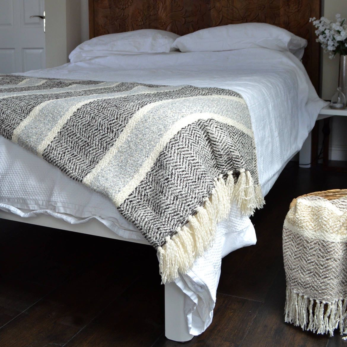 Savannah Herringbone Throw Blanket - 100% Recycled Materials
