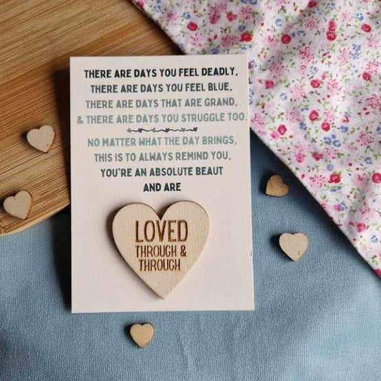 Loved Through & Through Wooden Heart - Parful Stuff