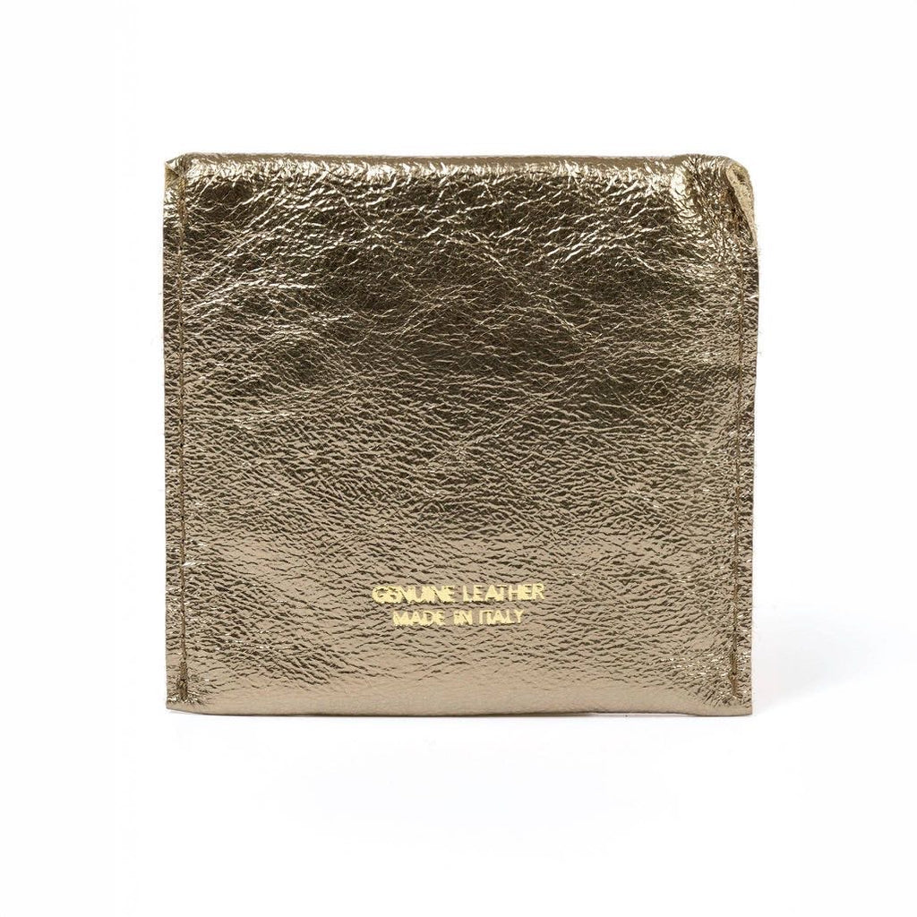 Brooklynn Italian Leather Card Wallet - Gold Metallic