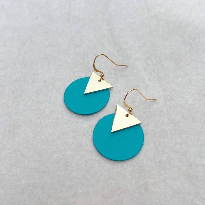 Colourful Disc Earrings - Various Colours