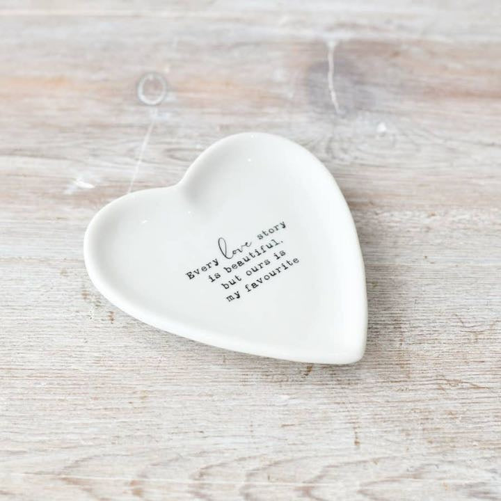 Every love story is beautiful " Trinket Heart Dish