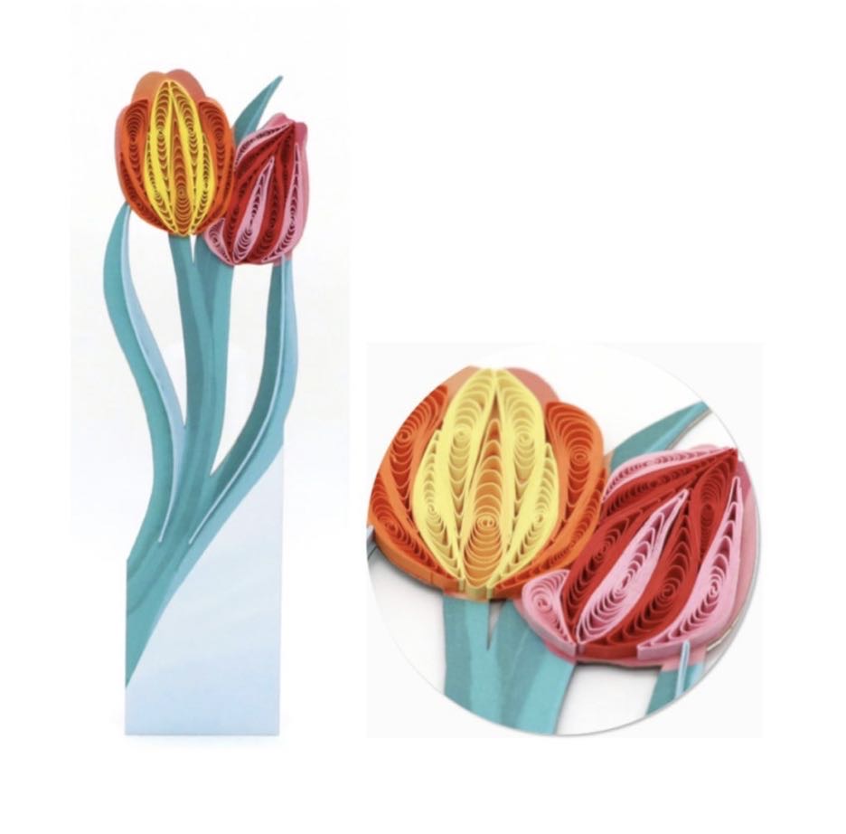 Tulip origamo 3D bookmark