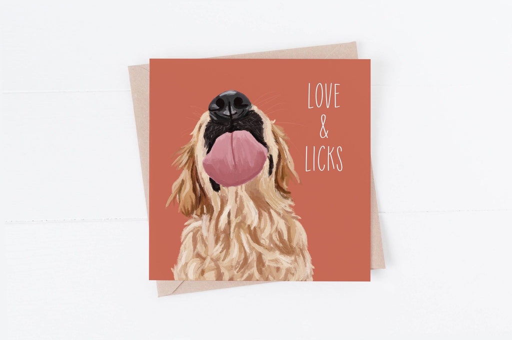 Love & Licks Dog Card| Love Dog Card | Fun Dog Card