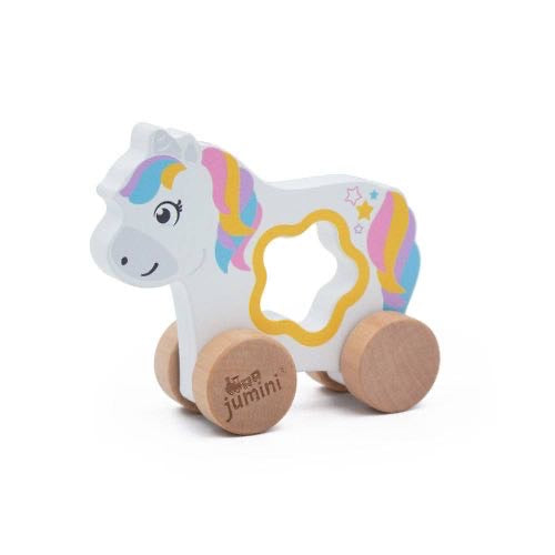 Wooden Push Along Unicorn Toy by Jumini | 6m+
