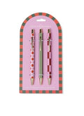 SET OF 3 PENS - DIAMOND, STRIPE, CHECK