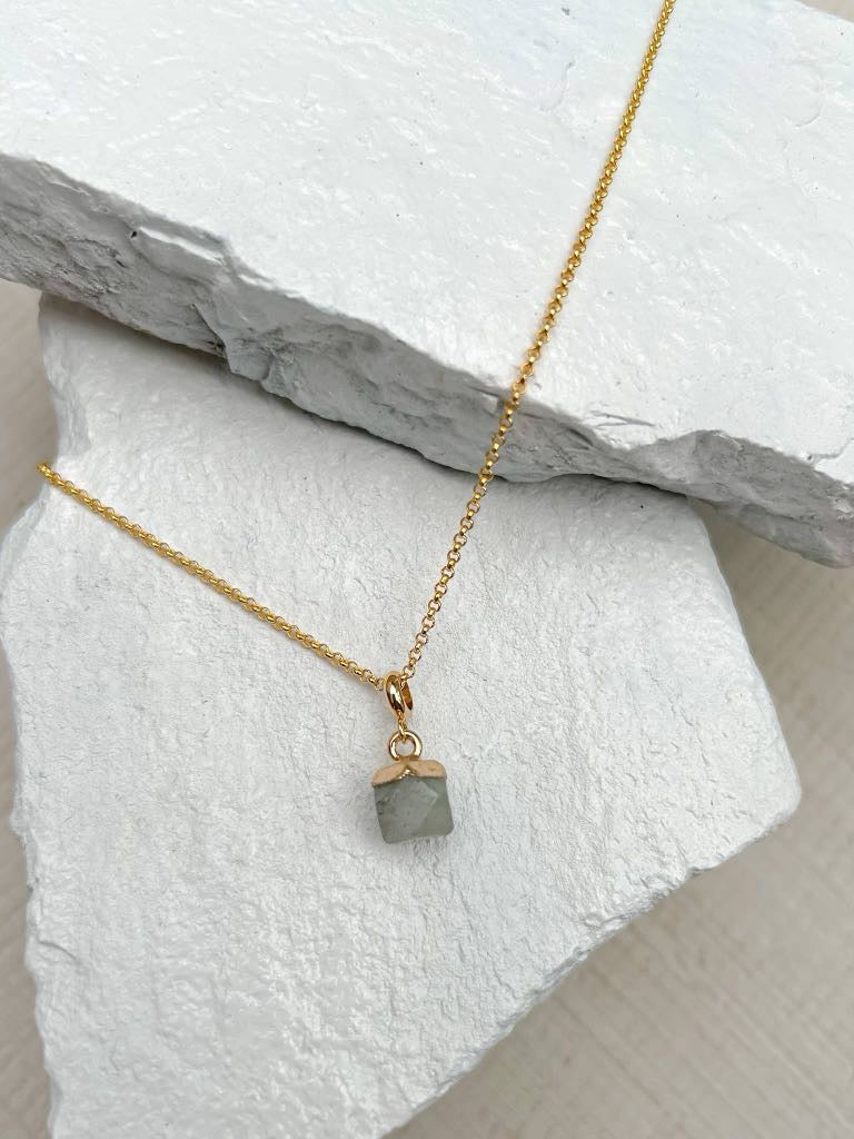 Labradorite Nugget Gold Plated Necklace