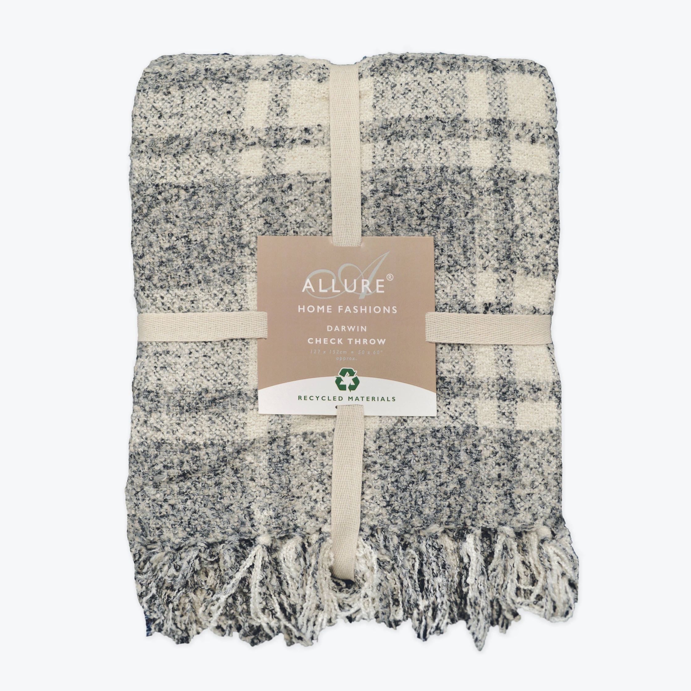 Darwin Chenille Checked Tartan Throw Blanket - 100% Recycled