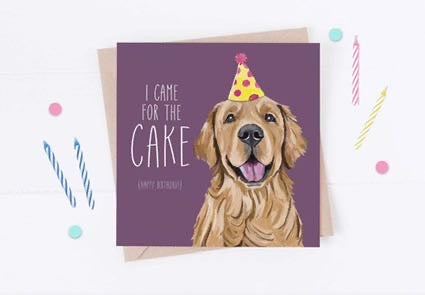 I Came For The Cake Dog Greeting Card