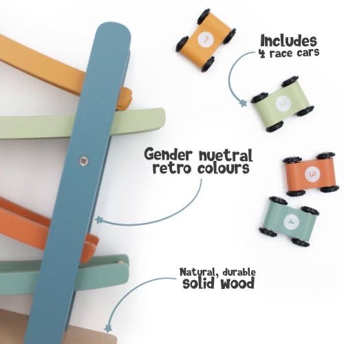 Retro Wooden Ramp Racer Toy - Jumini