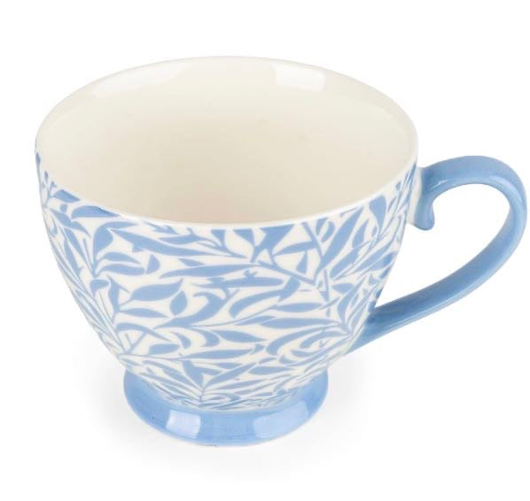Jeff Banks Footed Mug – Leafy Trellis Blue
