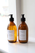 Bumble & Bee natural hand soap in amber glass pump bottle with essential oils (300ml) Rose and sandalwood 