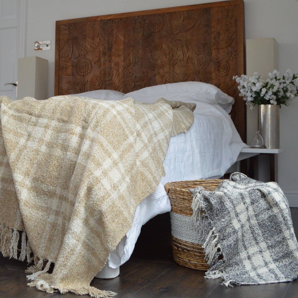 Darwin Chenille Checked Tartan Throw Blanket - 100% Recycled