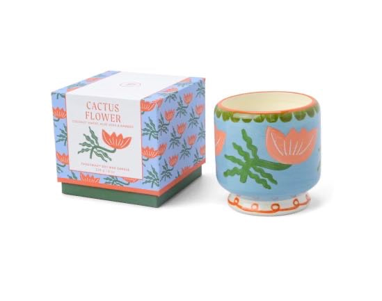 Adopt flower ceramic candle cactus flower