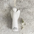 Merry Christmas Porcelain Hanging Angel - East Of India