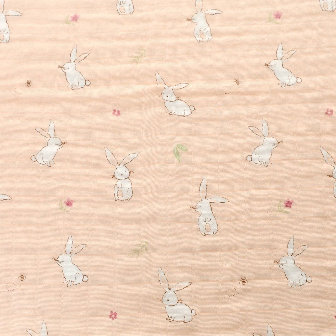 Ziggle Pink Bunny Muslin Square | Soft Baby Muslin Cloth