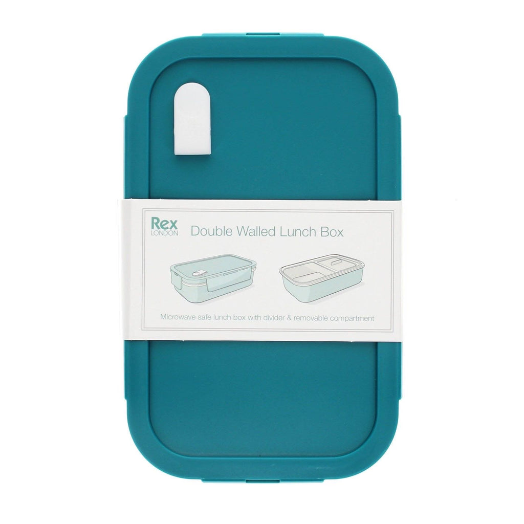 Double Wall Lunch Box With Divider - Blue - Rex London