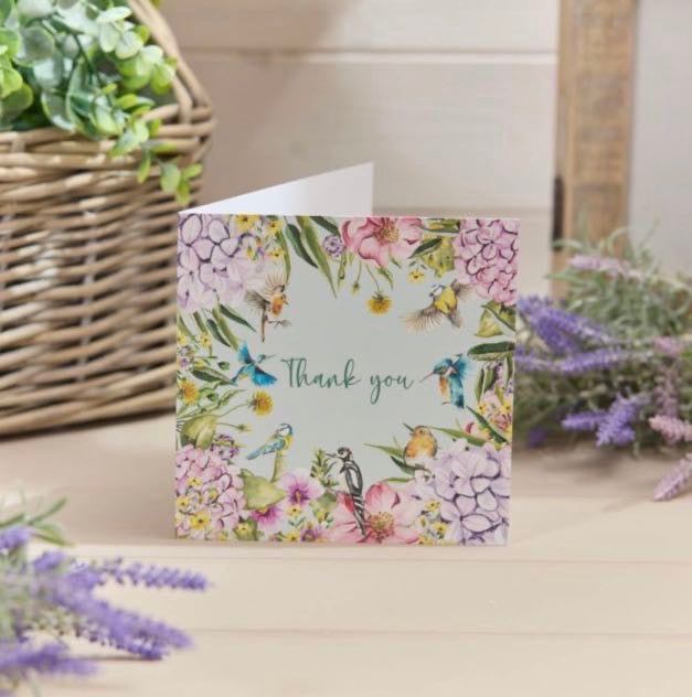 Thank You Floral Bird Greeting Card