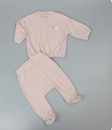 Baby Girl Ribbed Long Sleeve Top & Trousers Set