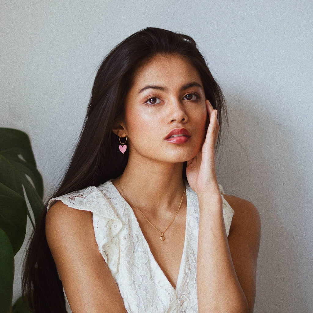 Love Grows Here Gold Heart Hoops Earrings- Pepper You