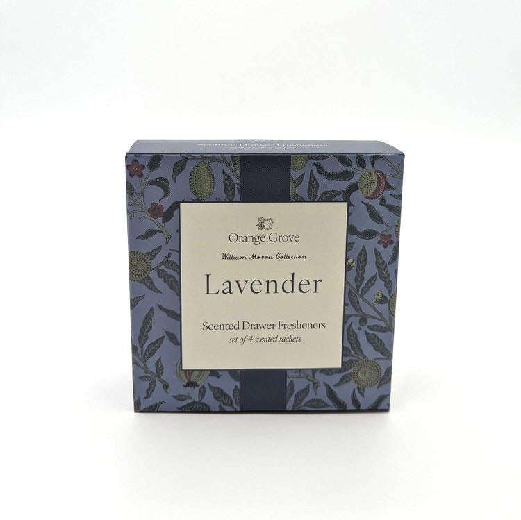 Orange Grove Scented Sachet - Set of 4 Lavender - William Morris Leaves Design