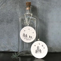 Walking In A Winter Wonderland Flat Porcelain Bauble - East Of India