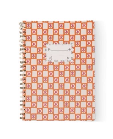 TULIP A4 TWIN WIRE NOTEBOOK - ORANGE CHECK