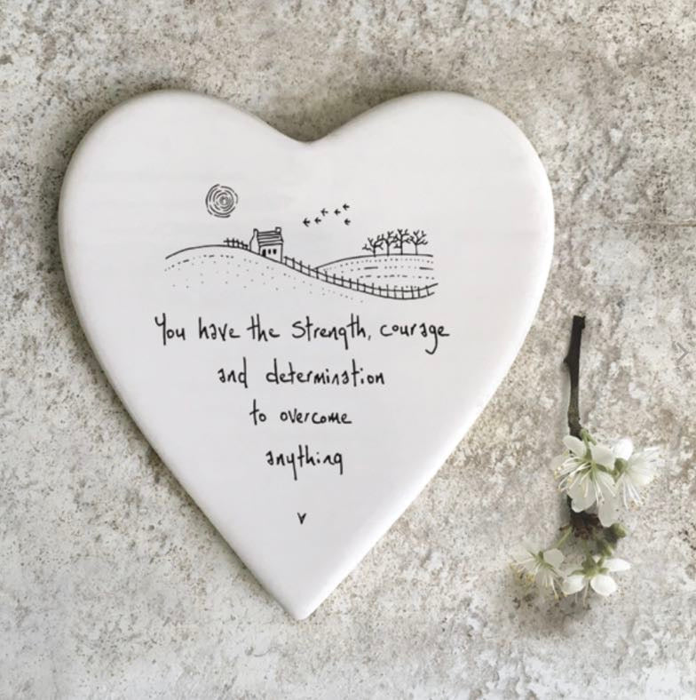 'You Have The Strength, Courage, Determination’ Porcelain Coaster - East of India