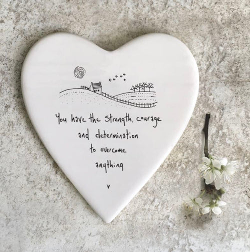 'You Have The Strength, Courage, Determination’ Porcelain Coaster - East of India