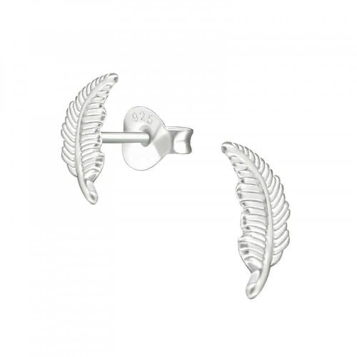 Sterling Silver Stud Earrings | Elegant Feather Studs With Stylish Gift Box