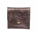 Brooklynn Italian Leather Card Wallet - Gun Metal, Metallic-Sarta