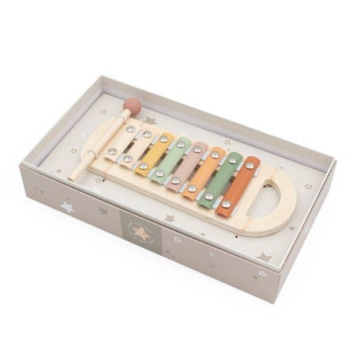 Jumini Wooden Xylophone Toy – Pastel Baby & Toddler Musical Instrument (Gift Boxed)
