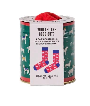 Storage Tin & Sock Set - Dogs