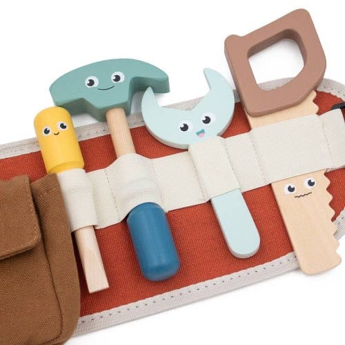 Jumini wooden tool belt role play set with toy tools for children aged 3 years+