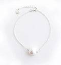 Silver Pearl on Chain Bracelet